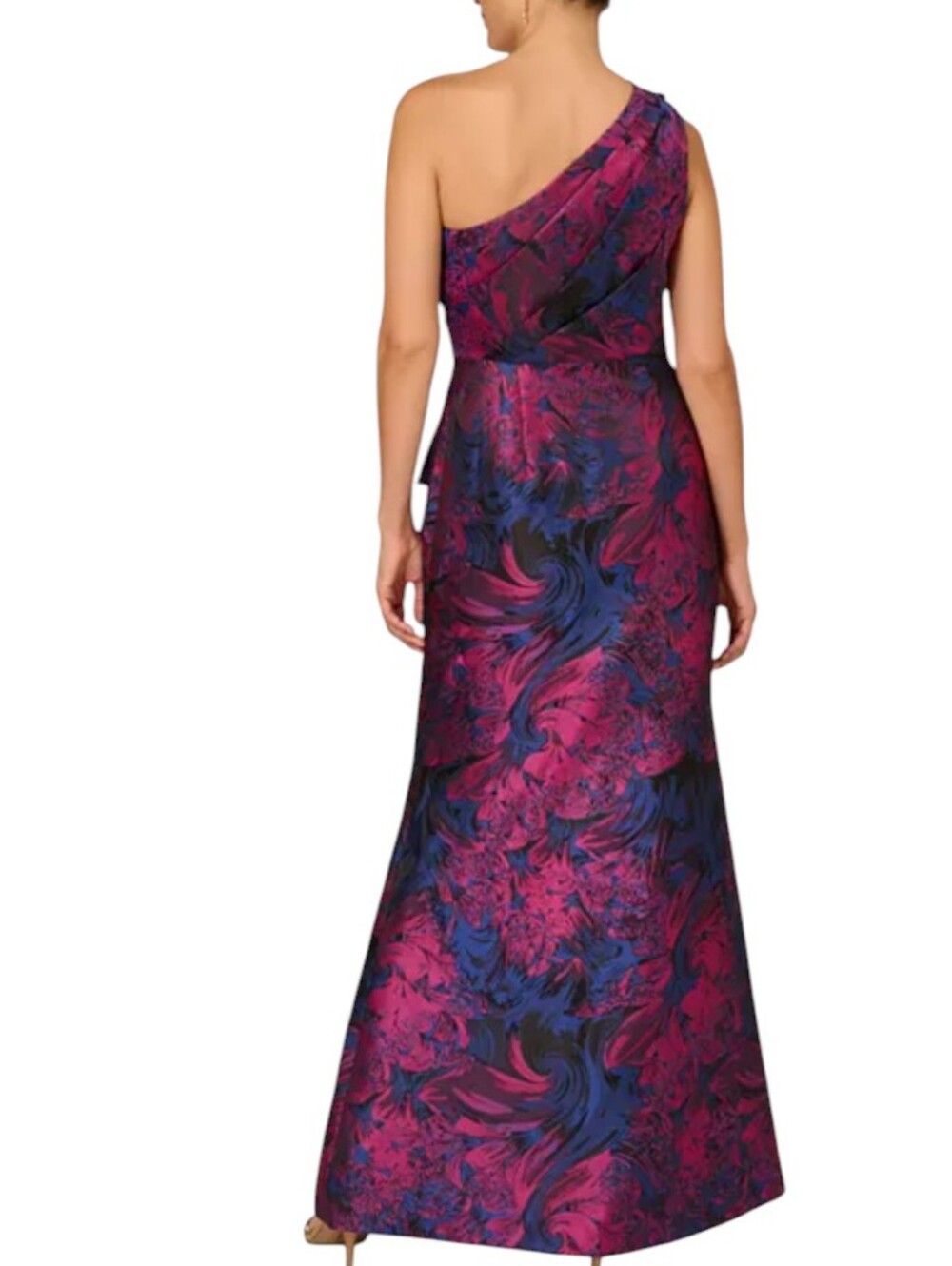 Adrianna Papell One Shoulder Jacquard Gown...Size 16 - Picture 2 of 9